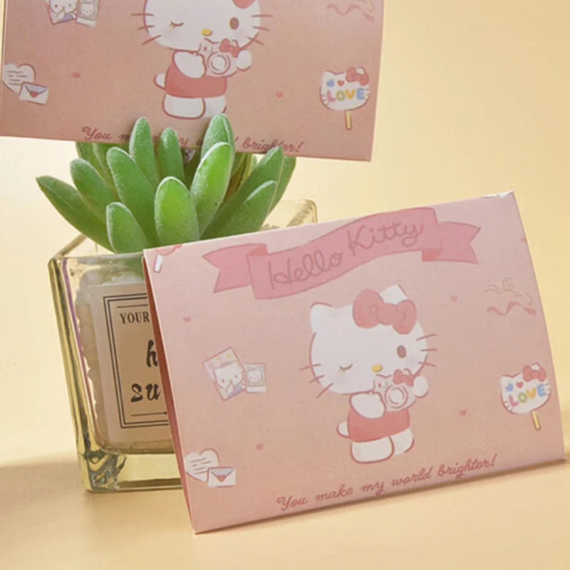 Kawaii Sanrio Cinnamoroll Kuromi Cartoon Cute Holiday Greeting Card Birthday Greeting Envelope Foldable Card Kids Christmas Gift