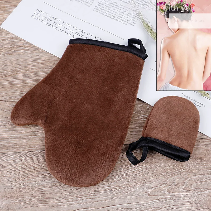 ถุงมือทําความสะอาดร่างกายแบบใช้ซ้ําได้ Body Self Tan Applicator ถุงมือฟอกหนังครีม