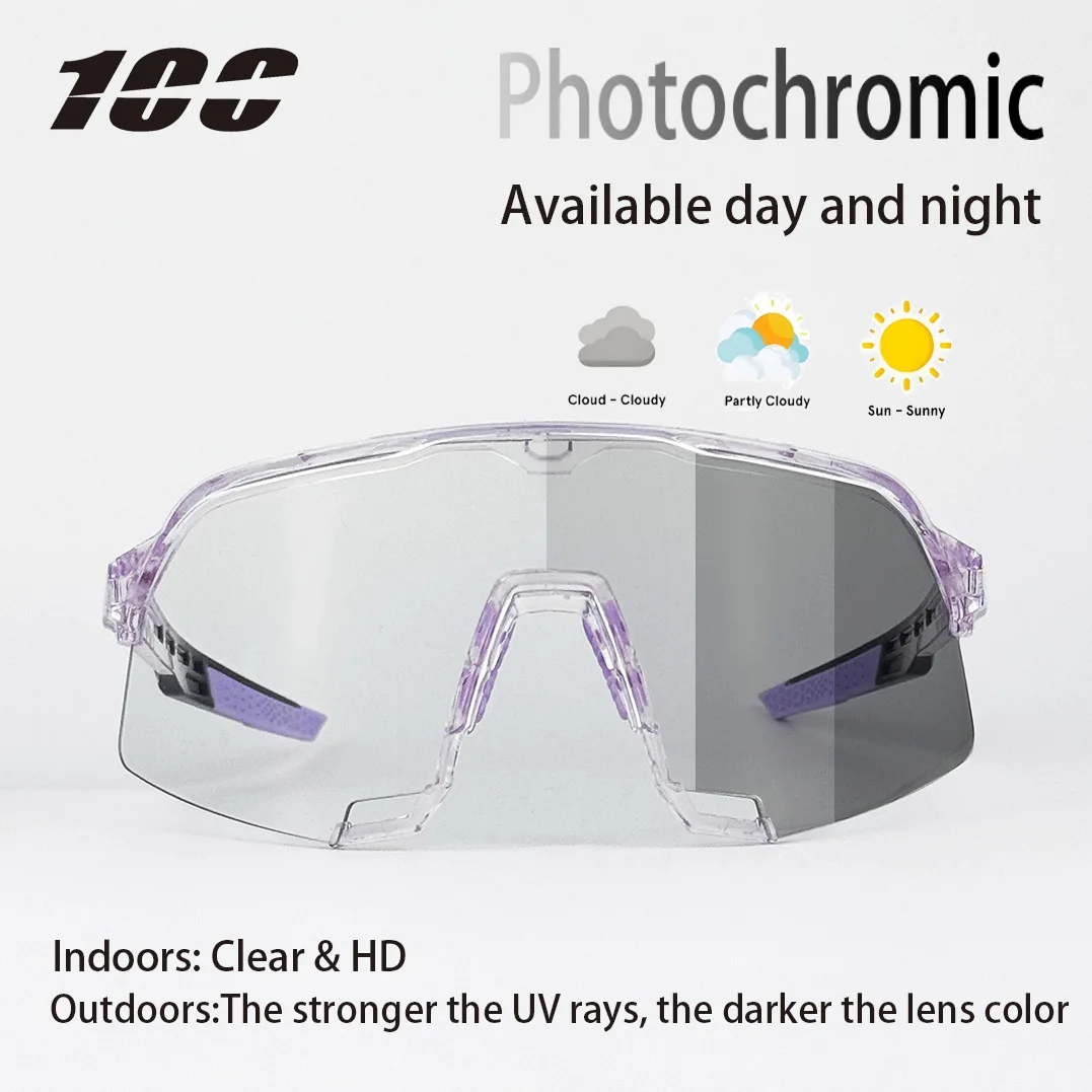 100 Newest Outdoor bicycle Outdoor cycling sunglasses UV-400 Photochromic for Men Women MTB bike Road Cycling electric bicycle
