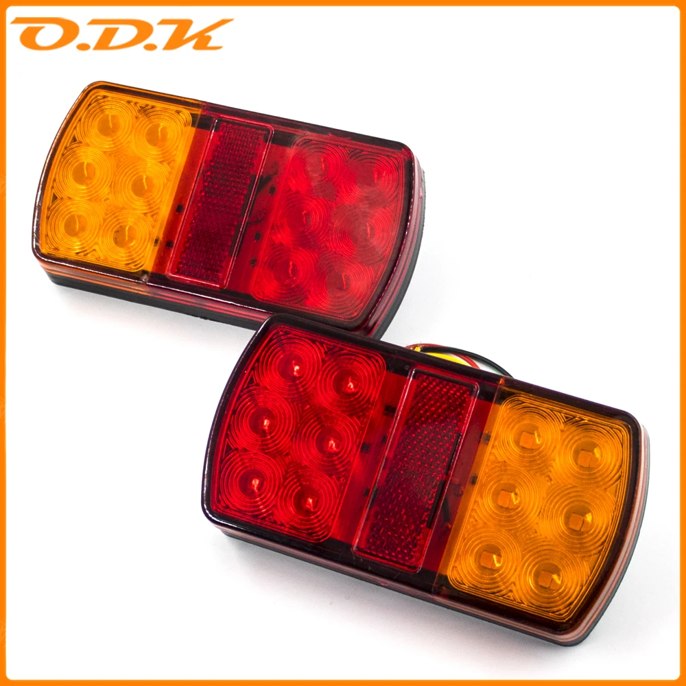 2pcs 12V 24V  Waterproof Truck Car Trailer Rear Tail Light Brake Stop Turn Signal Indicator Lamp For Lorry Caravan Van Bus Boat