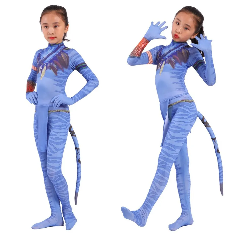 2020 Movie Avatar 2 Jake Sully Neytiri Cosplay Costumes Girls Rompers Cosplay Women Christmas Dress Halloween Costumes for Kids