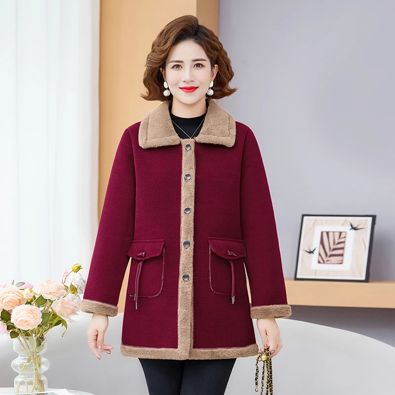 Autumn And Winter Clothes With Velvet Coat Female Short Korean Version Woolen Lattice Temperament Keep Warm Coat