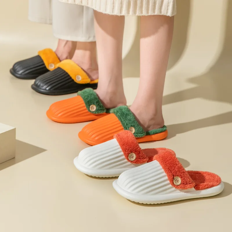 Casual Platform Fluffy Slippers Women House Designer Shoes Ladies New Fashion Popular Warm Winter Slippers Flats Indoor Footwear