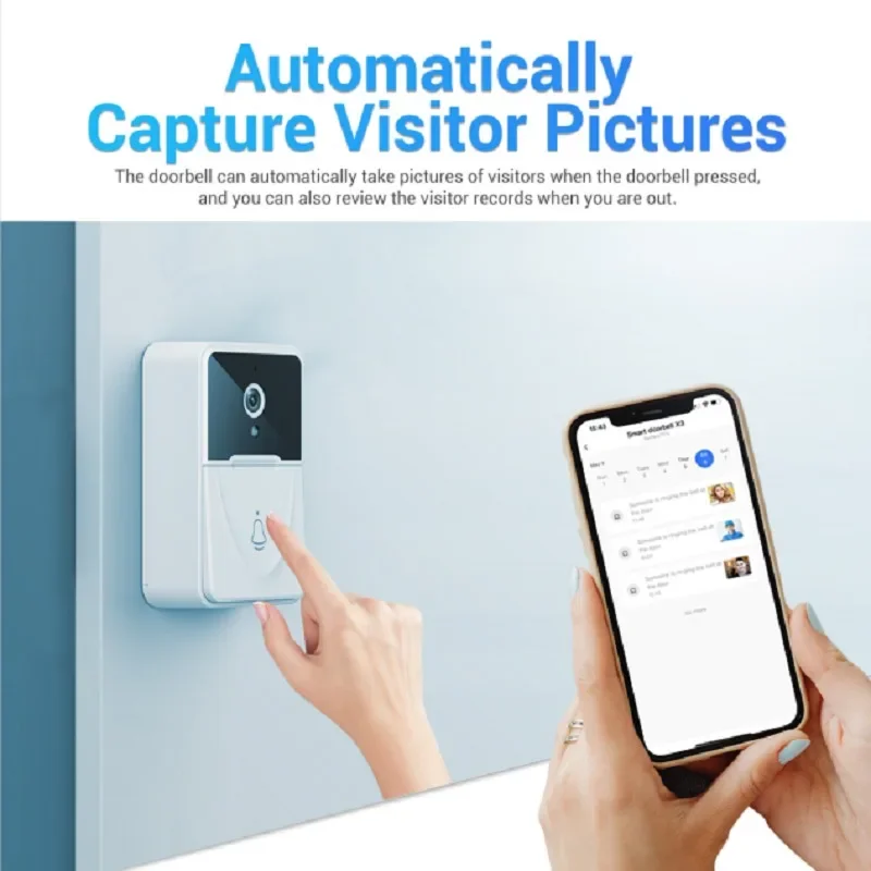 Timbre de puerta con vídeo inteligente para el hogar, intercomunicador de seguridad con cámara HD IR, visión nocturna, WIFI, teléfono inalámbrico, para apartamentos