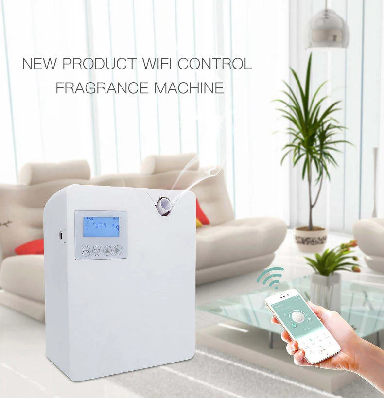 Smart App Control Cold Air Scent Diffuser Hvac Scent Marketing 300ML Wall Mounted Commercial Waterless Diffuser for Hotel Lobby