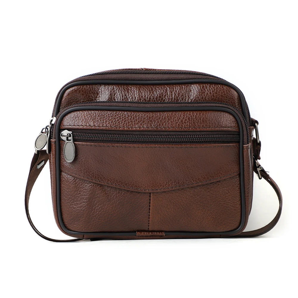 

Nesitu Casual Vintage Brown Black Coffee Cowhide Genuine Leather Shoulder Mini Women Men Messenger Bag for Phone Purse M6035