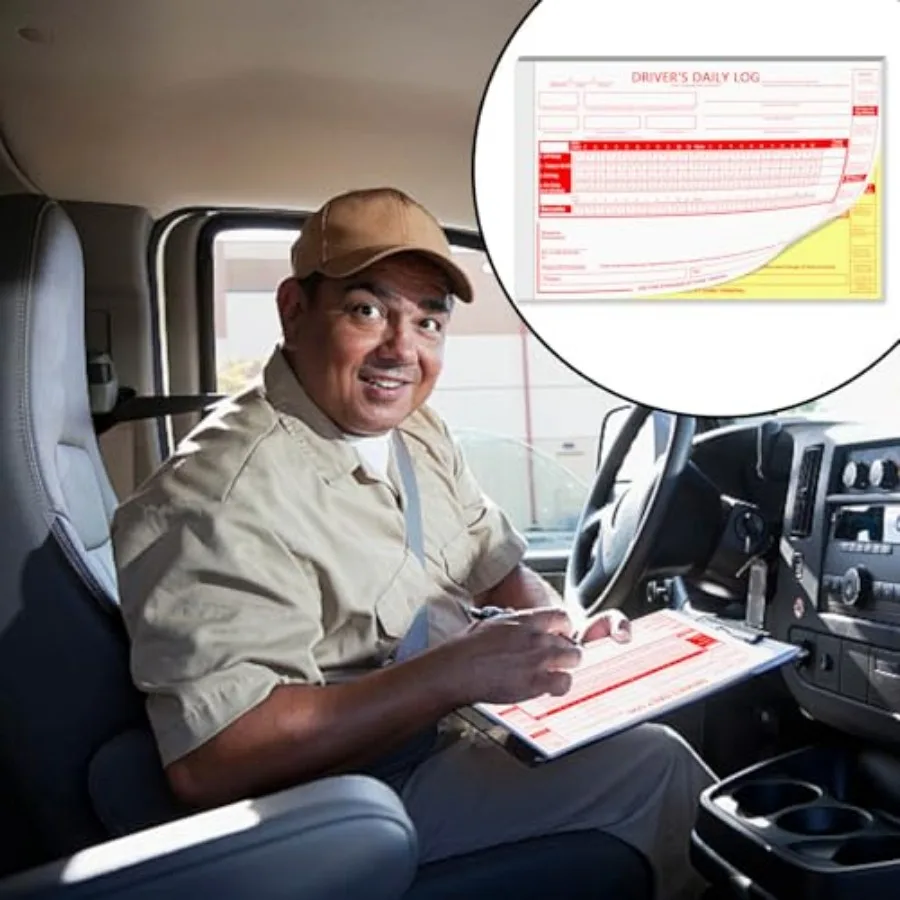 1 Pack Truck Driver Daily Log Book with 7 and 8 Day Recap, 8.5 x 5.5 Inch 2-Ply Carbonless DOT Paper Driver Log Books for Truck