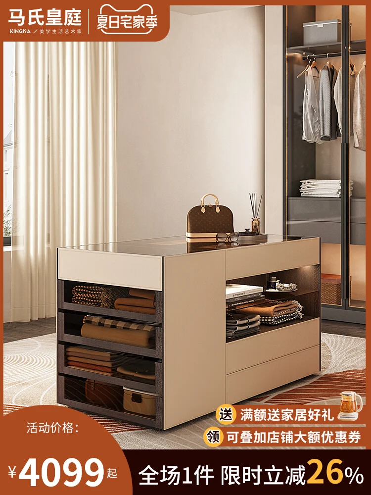 

Light luxury modern cloakroom island cabinet display cabinet intention minimalist double-sided lockers high sense floor cabinet