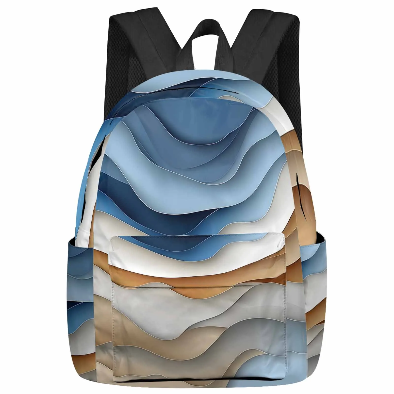 

Minimalist Blue Line Backpack School Bags for Teenagers Students Laptop Bag Women's Casual Travel Backpack