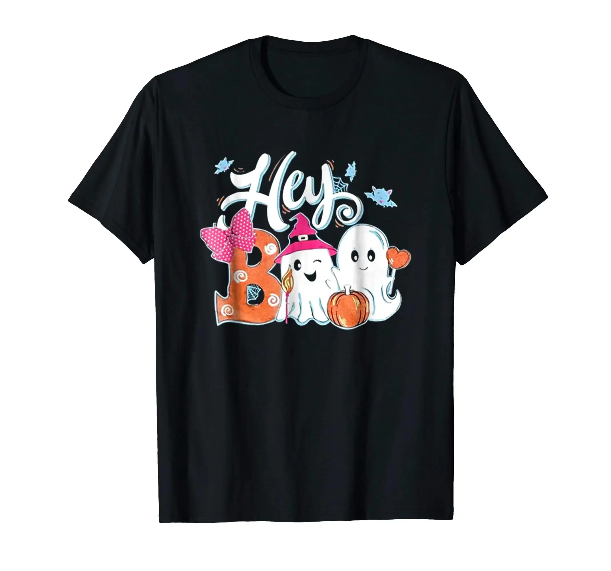 

Hey Boo Funny Halloween Ghost T-Shirt 100% Cotton O-Neck Summer Short Sleeve Casual Mens T-shirt Size S-3XL