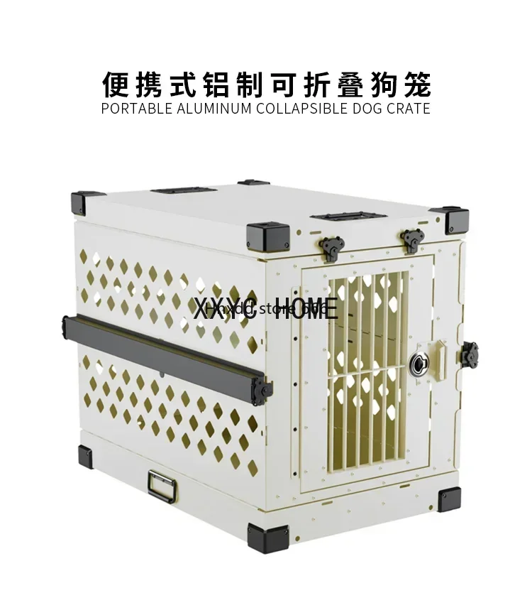 

Folding aluminum alloy medium and large dog pet car cage camping check box