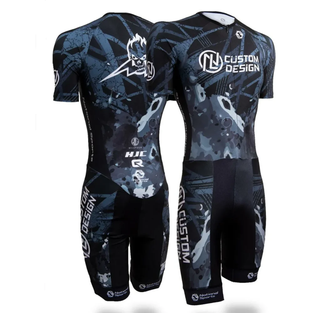 Mens Running Skating Suit Clothing Roller Jumpsuit Summer Short Sleeves Ciclismo Fast Speedsuit Inline Skate Skinsuit