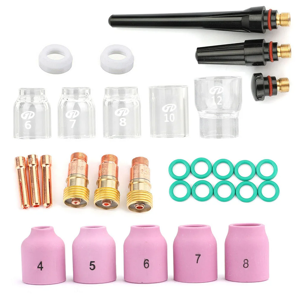 Essential 31Pcs Glass Cup Assembly Kit for TIG Welders Fits Model WP171826 and Works Well with WP17 & 18 Series