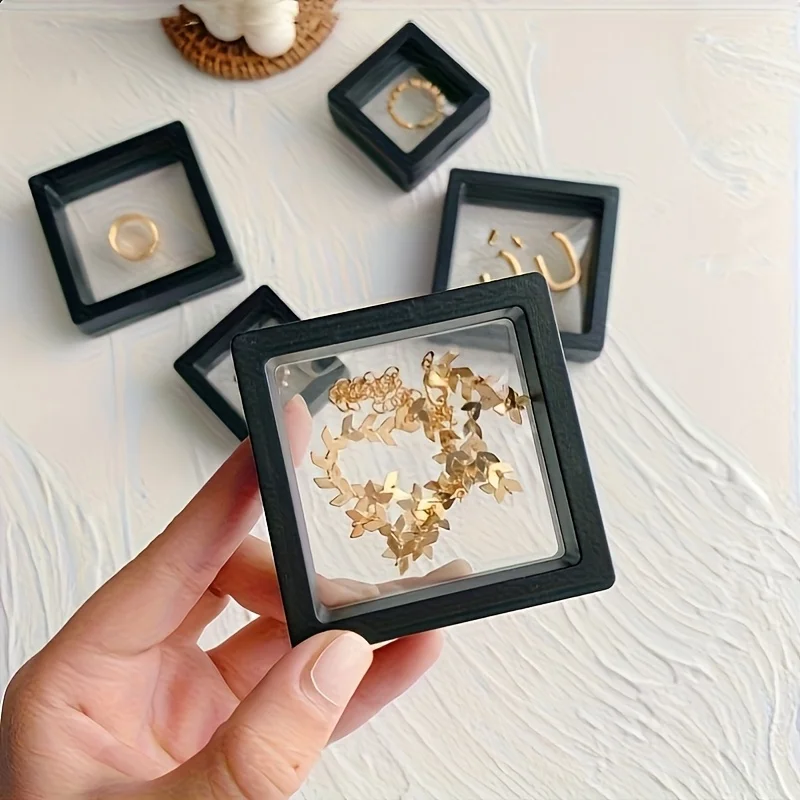 21pcs Floating Frame Display Set Transparent Plastic Floating Display Box 3D Floating Frame Clear Jewelry Box