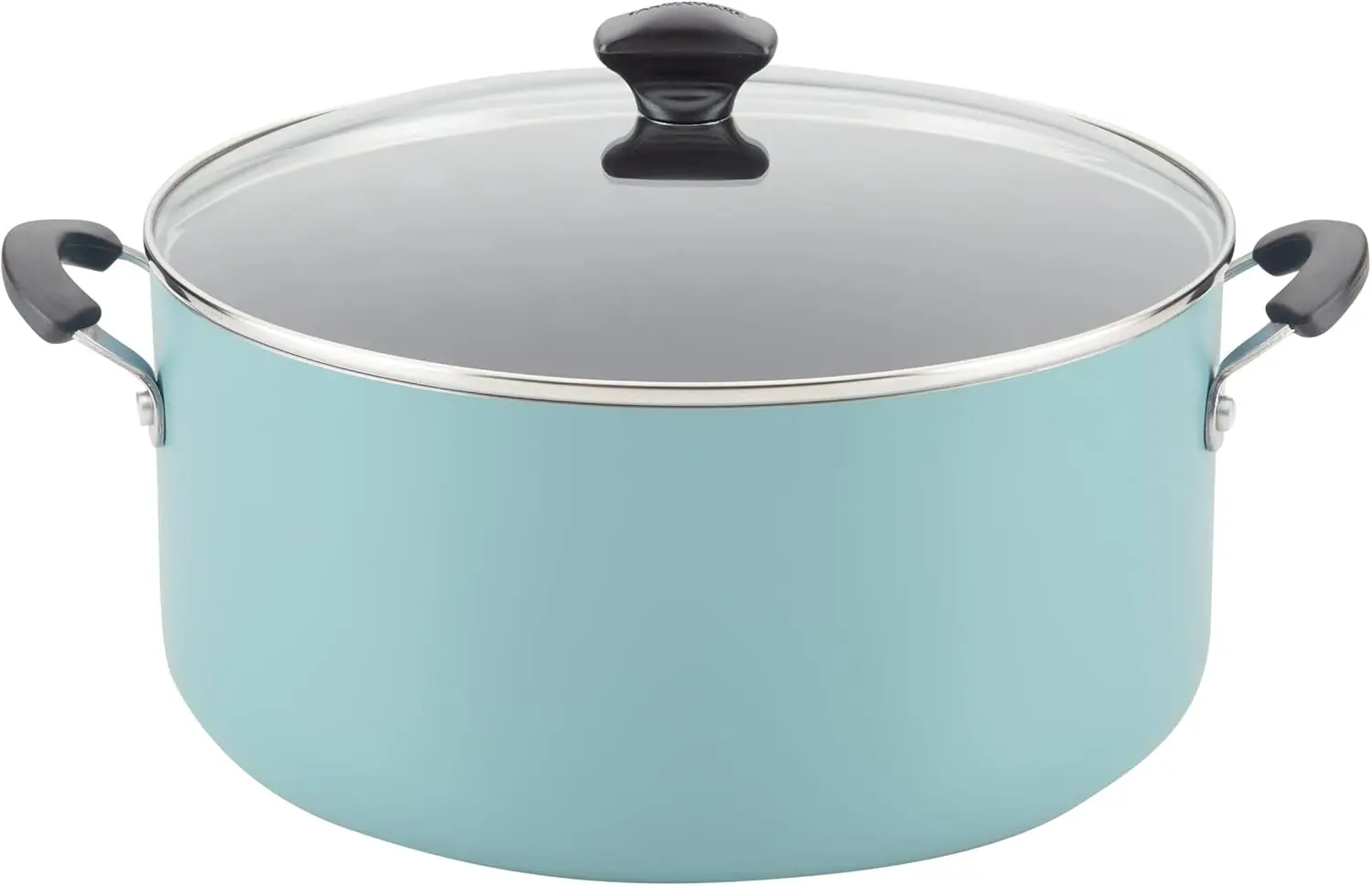 

10.5 Quart Nonstick Stockpot with Lid, Aqua - Even Heating & Easy Cleanup