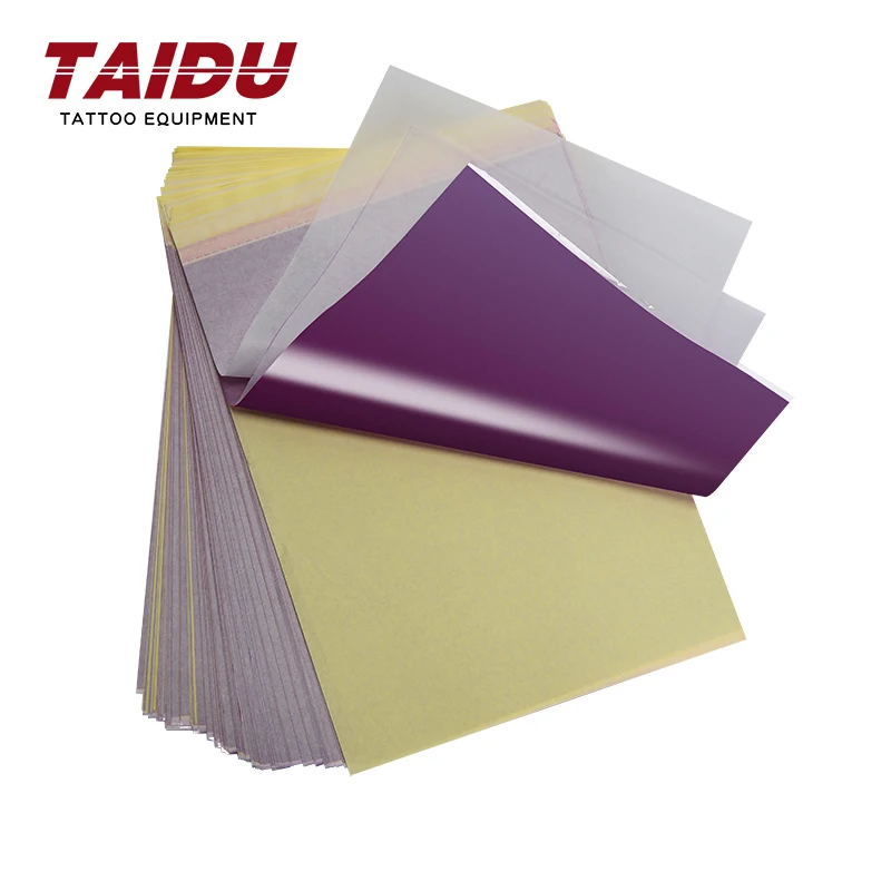 TAIDU Tattoo Stencil Paper 100 20 Sheets Pink Tattoo Transfer Paper A4 Size Freehand Thermal Paper For Tattoo Transfer Machine