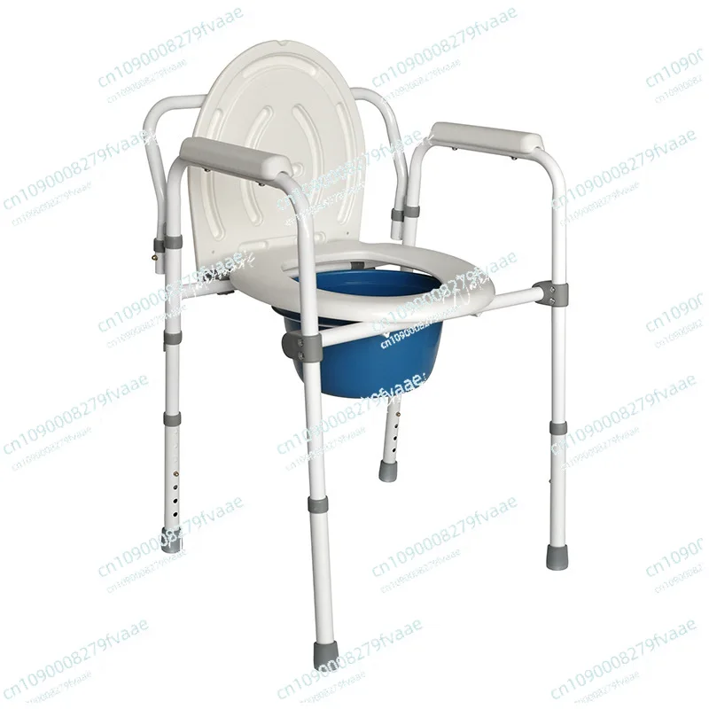 

4-in-1 Rolling Commode & Shower Wheelchair for elderly , Transport Chair with Brakes, Tissue & Crutch Holders