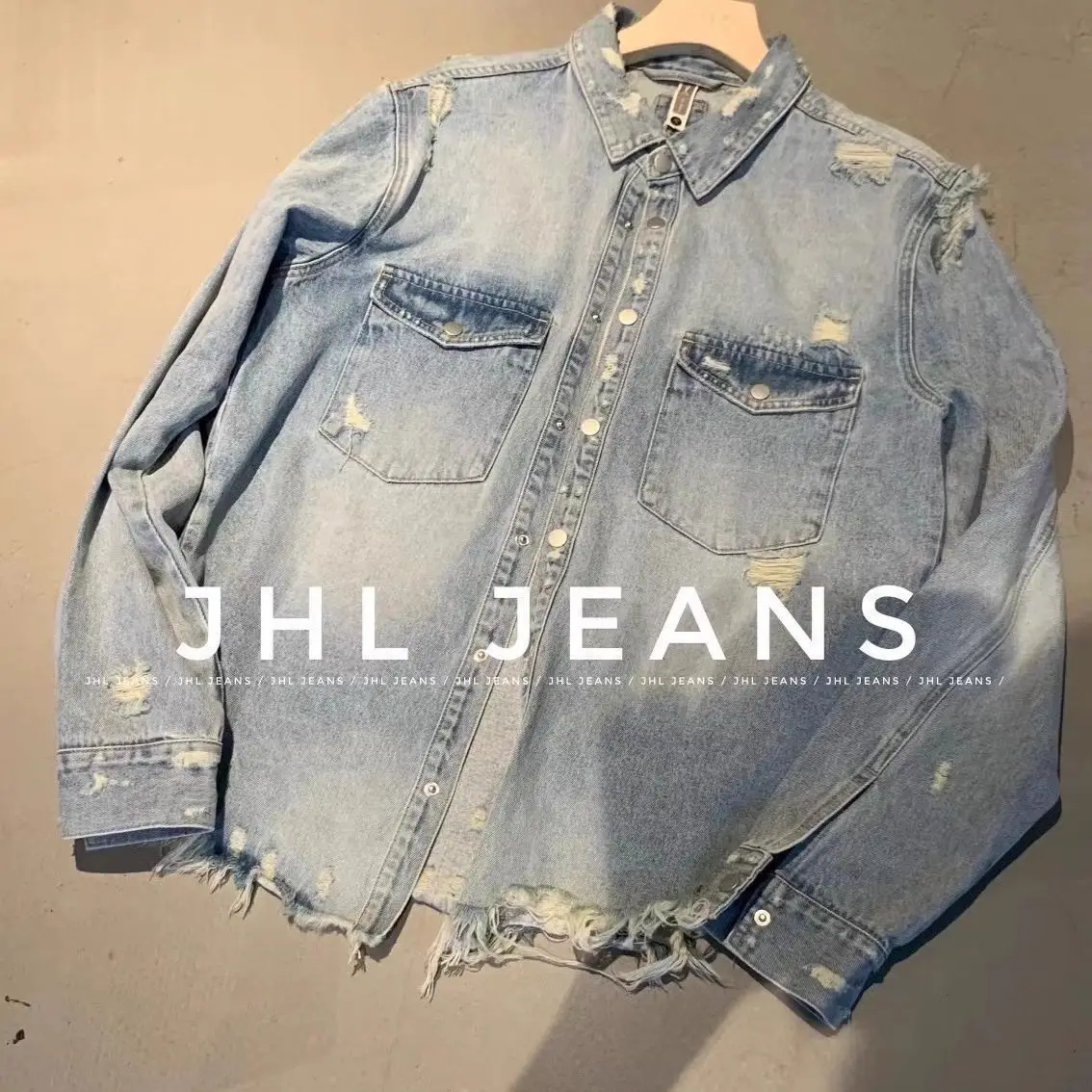 Retro American Style Men's Denim Shirt Jacket Spring Autumn Loose Fit Long Sleeve Organic Cotton Breathable Fashionable Cool ...