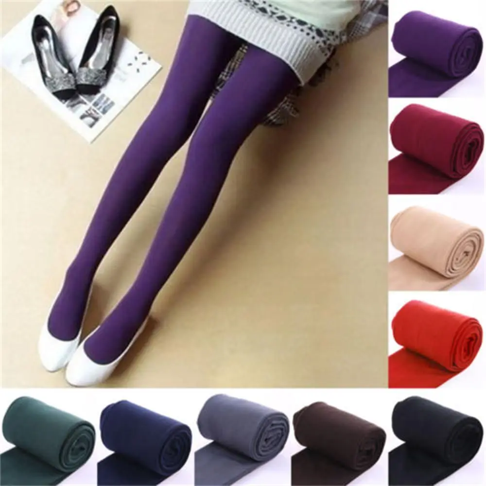 Women Tight Full Length Thick Stockings Slim Leggings Fleece Lined Thermal Cotton Pants