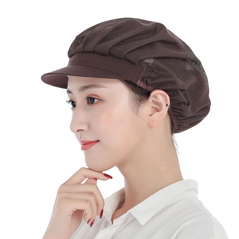 

Chic Cloth Work Hat Smoke-proof Dust Breathable Hotel Cook Cap Work Wear Pleated Mushroom Hats Canteen Catering