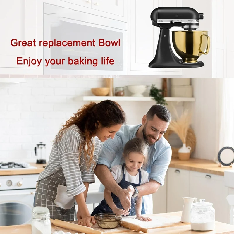 

Stainless Steel Mixing Bowl 5 QT Stainless Steel Mixer Bowl for Artisan&Classic Series 4.5-5QT