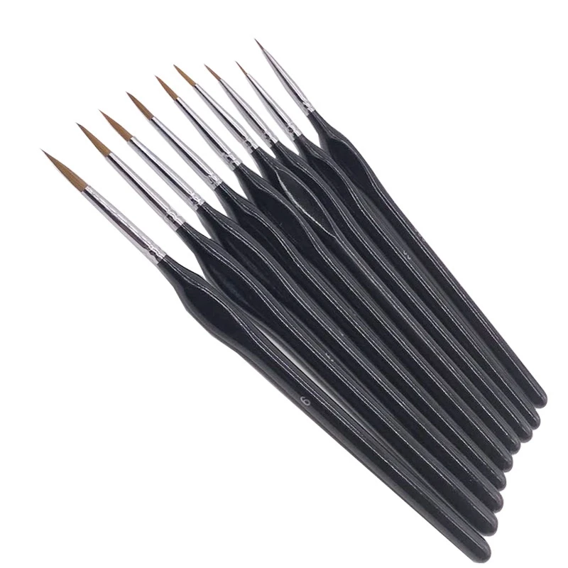 ชุดพู่กันระบายสีรายละเอียดแปรงขนาดเล็ก9ชิ้นเหมาะสำหรับวาดภาพอะคริลิคน้ำมันสีน้ำวาดด้วยตัวเลข