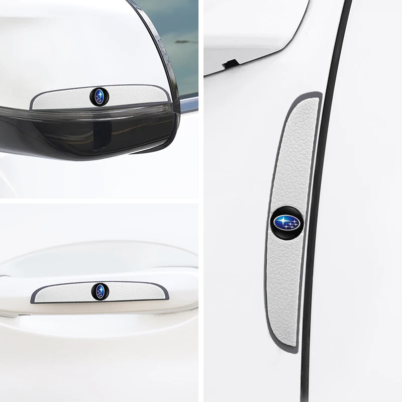 4 قطعة المطاط المضادة للتصادم قطاع باب السيارة مرآة الرؤية الخلفية حامي ملصقات لسوبارو Crosstrek فورستر Outback ليجاسي الصعود