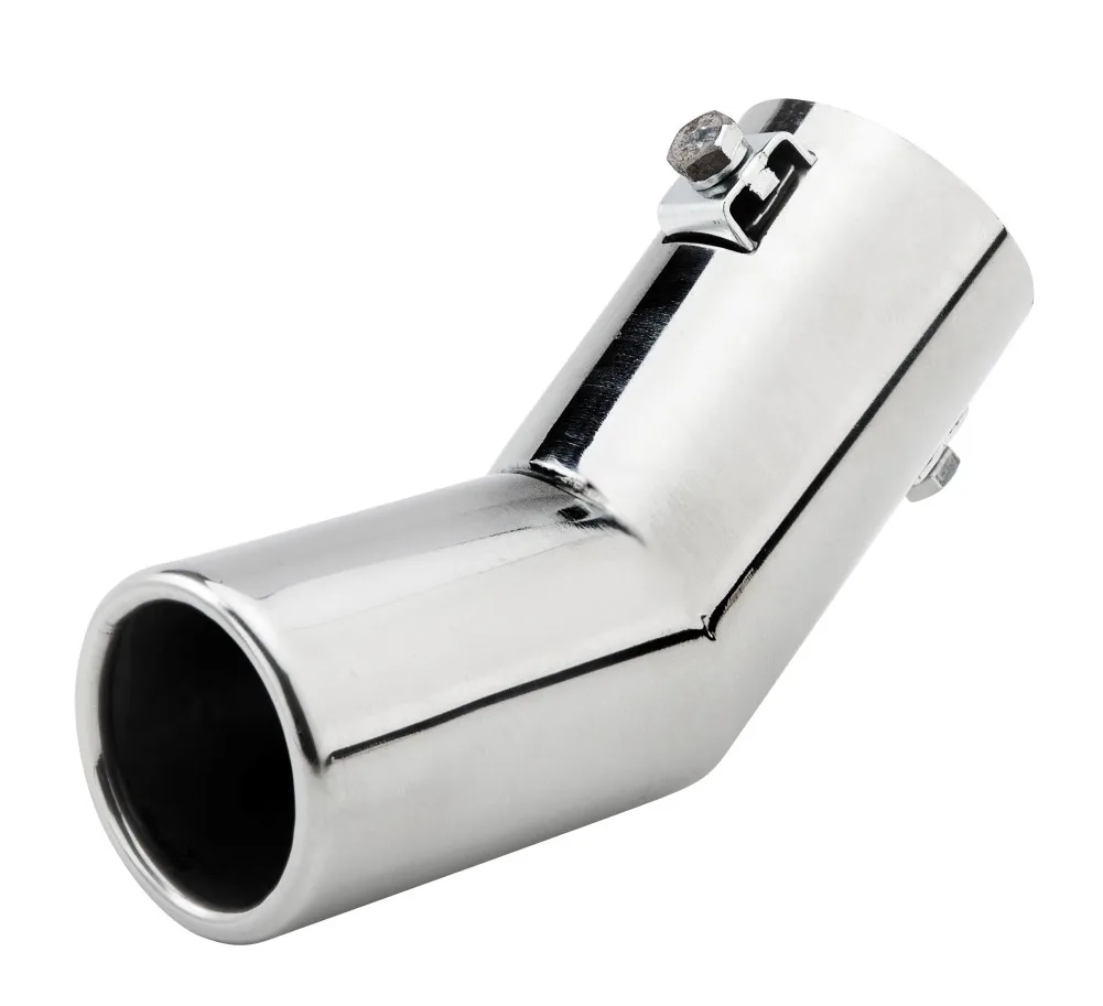 

51mm Inlet Diameter Stainless Steel Flat Round Bending Exhaust Muffler Pipe Modified Tail Throat A191 Chrome Color