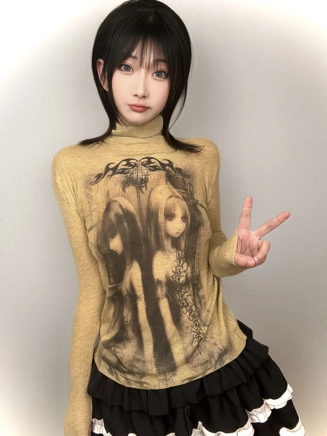 

Вязаный свитер с высоким воротником для девочек, пшенично-желтый N05, Cleanfit, с длинными рукавами, для детей