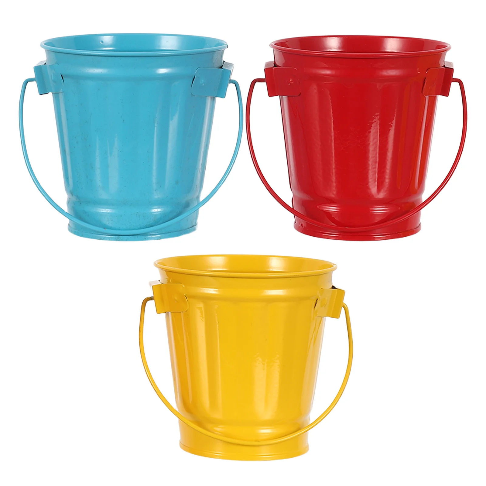 

3pcs Mini Iron Desktop Trash Can With Handle Small Waste Paper Basket For Office Home Makeup Brush Holder Pencil Organizer Desk