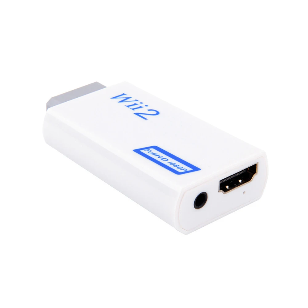 Full HD 1080P Wii to HDMI-compatible Converter Adapter Wii2HDMI-compatible Converter 3.5mm Audio for PC HDTV Monitor Display