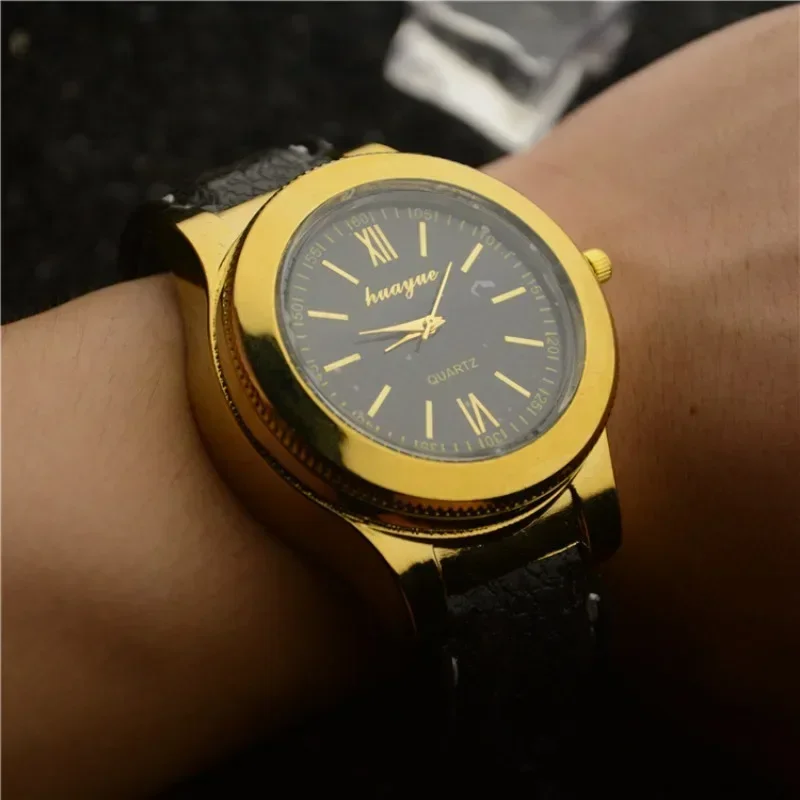 Smart Electronic Cigarette Lighter Watch Trade Usb for Gift Inflatable Men's Quartz Wrist Men Watches with Lighter