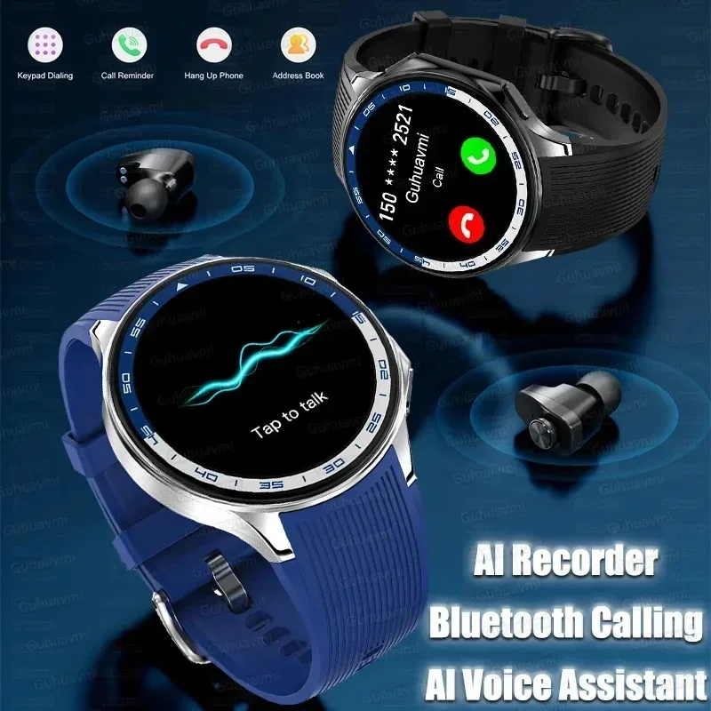 Homens 1.43 Polegada freqüência cardíaca local bluetooth chamada amoled 466*466 hd smartwatch homem para huawei xiaomi novo 32g memória ram relógio inteligente