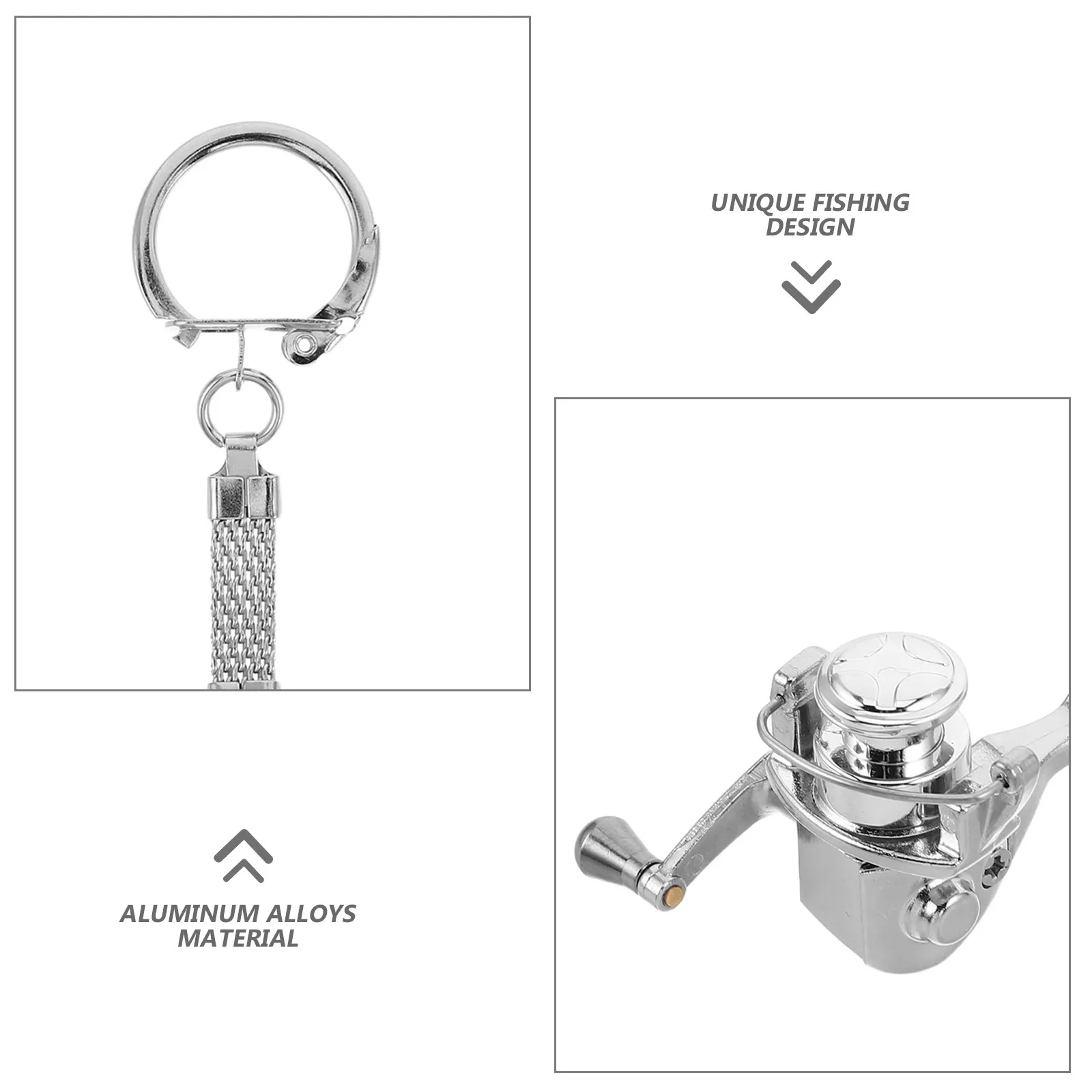 Fishing Reel Keychain – Metal Spinning Reel Key Ring for Bag, Backpack, or Gift – Mini Fishing Gear Decor