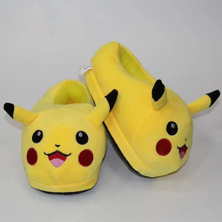 Anime Pokemon Pikachu Kawaii Soft Toys Adult Children Warm Slippers Home Indoor Slippers