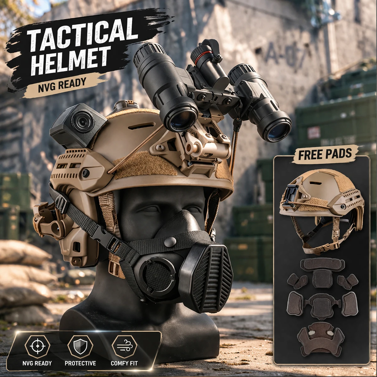 

Тактический шлем MK: высококачественная защитная экипировка для пейнтбола, CS, варгейма с гарнитурой NVG, комплект для охоты и страйкбола