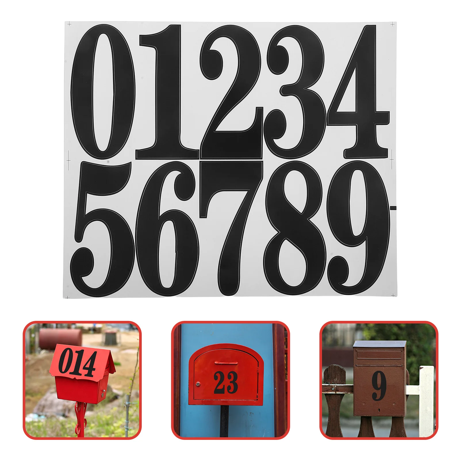 

8Sets Waterproof Self-Adhesive Number Stickers Paper Address 0-9 Outdoor Door Mailbox Address Numbers Sticker Numbers