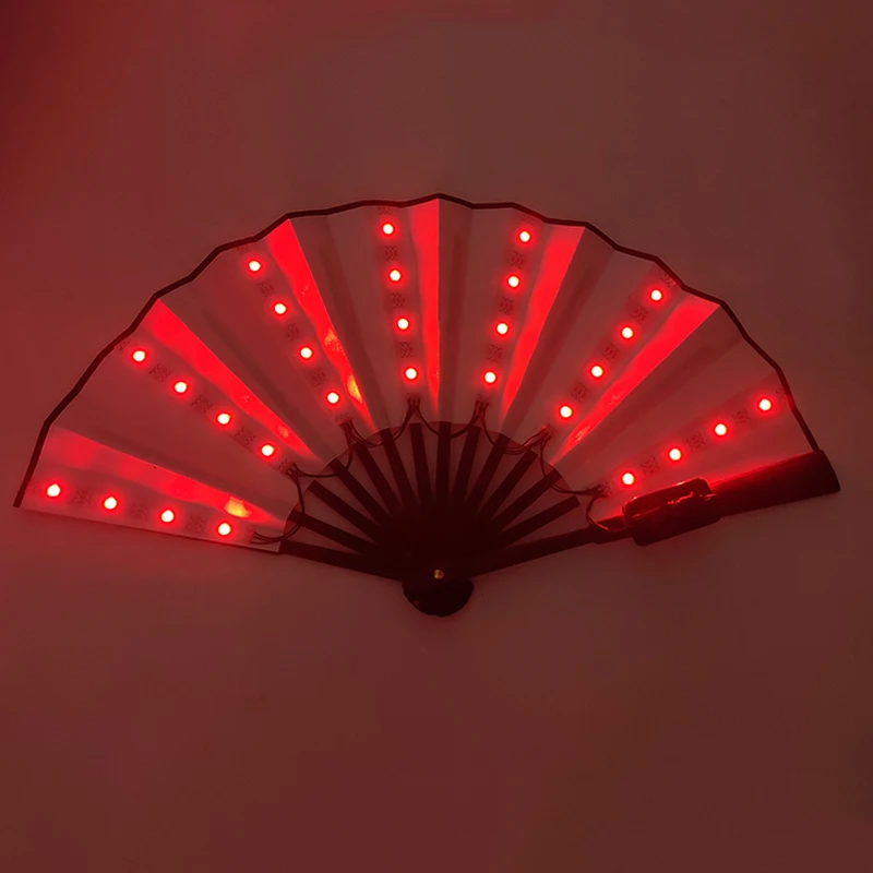 10 Zoll LED Leuchtender Faltfächer für Tanz, Party, Hochzeit, Bühnenauftritte, Shows, Festivals – Bunter LED-Handfächer, Kung-Fu-Fächer – Detail 32