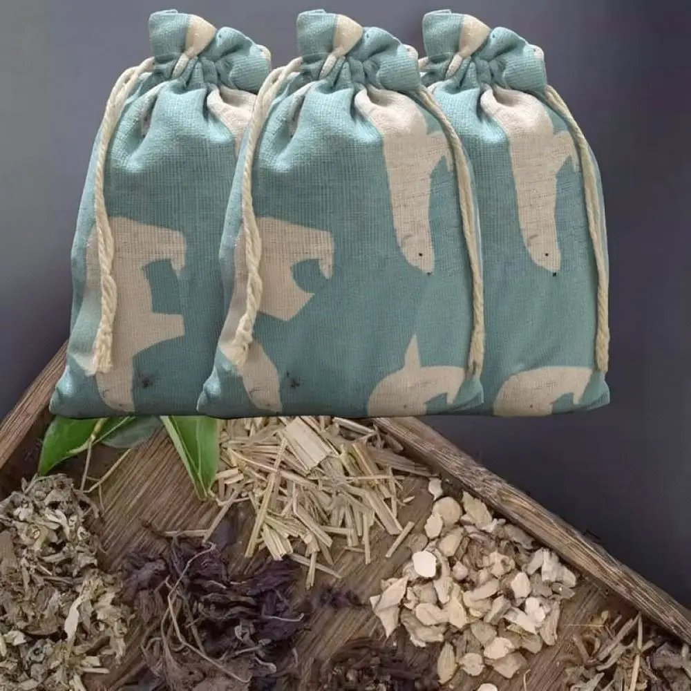 Herbal Mugwort Hanging Sachet Natural Plant Scent Linen Pouch Home Aromatherapy Freshener For Drawer Closet Car Interior Decor
