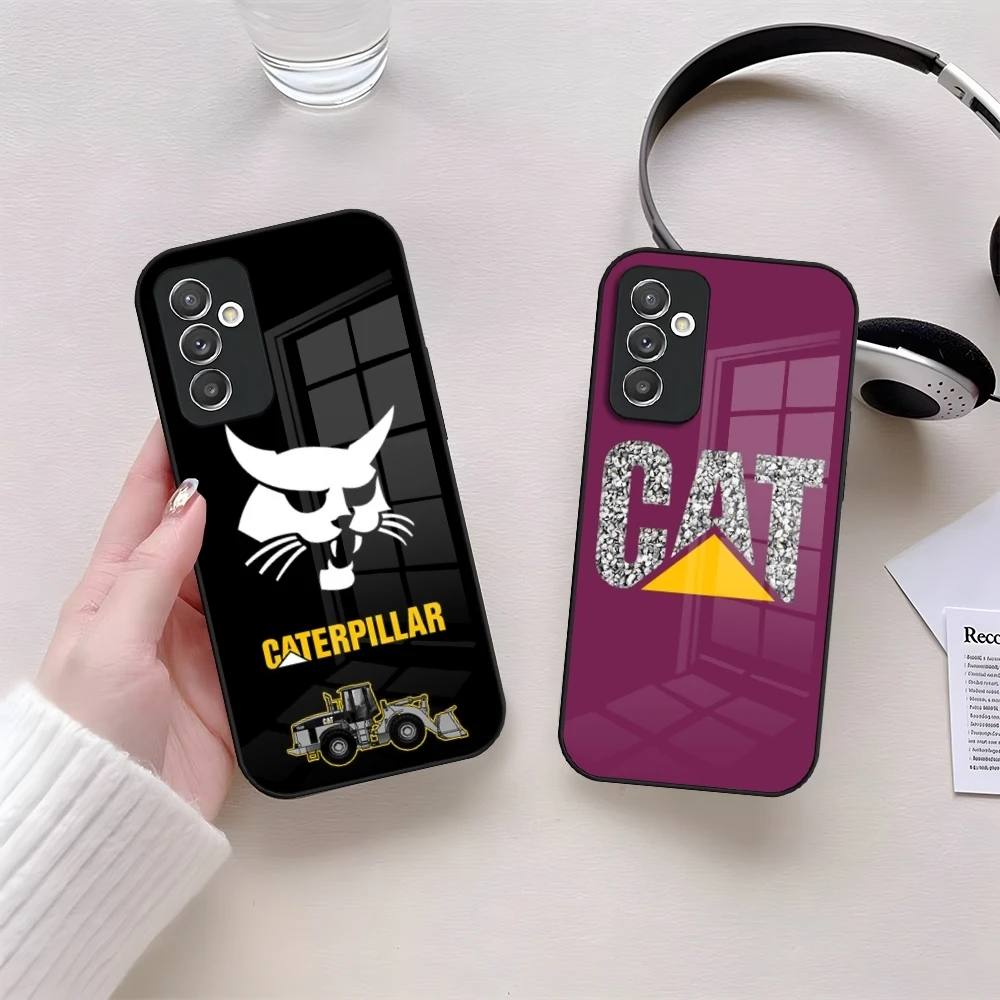 C-CaterpillarES Dozer Logo Phone Case Glass for Samsung Galaxy S24 S22 S23 S20 S21 Ultra Fe Plus A24 A52 A34 A54 A53 M54 Coque