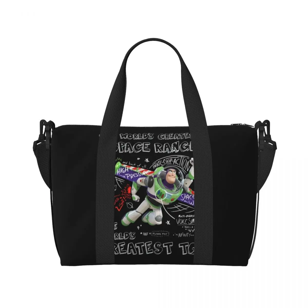 Custom Toy Story Buzz Lightyear Anime Grocery Shopping Tote Bag Women Big Capacity Beach Gym Travel Bags