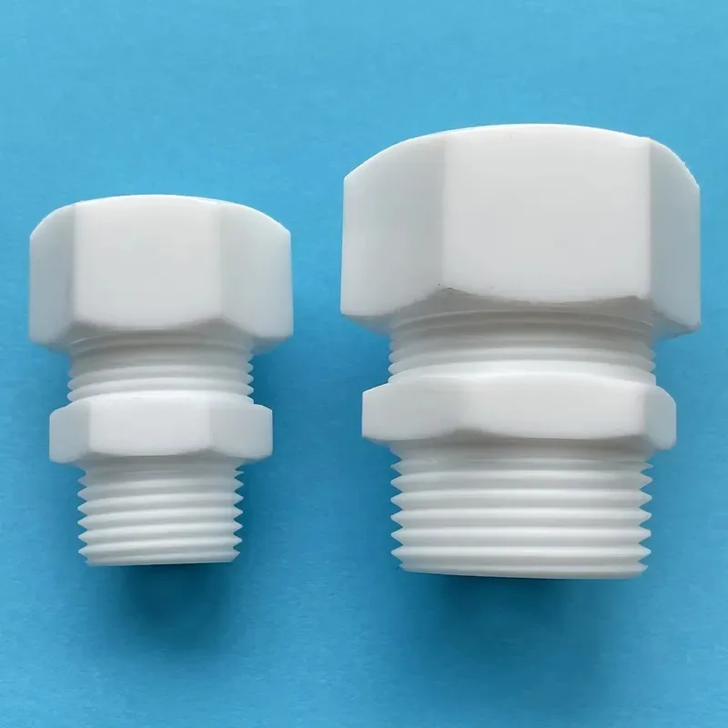 ZDVseal Chemical Laboratory Grade Pure PTFE Male NPT to Tube Adapter Proof Straight Connector Pipe Fitting