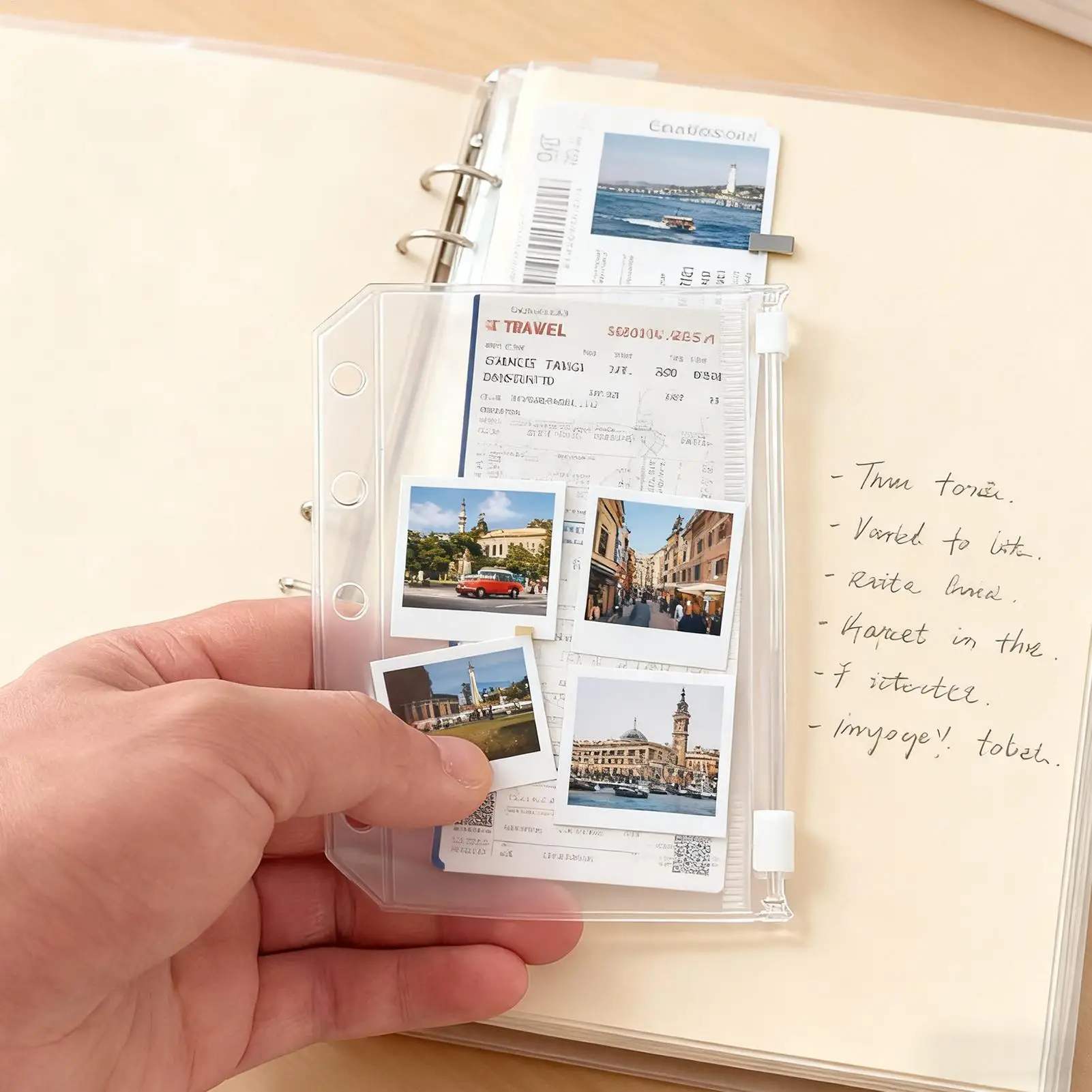 Sheet Protectors Clear 10 Pieces 5-Ring M5 Zipper Sticky Note Sleeves Binder Card Sleeves For Professionals Travelers Artists