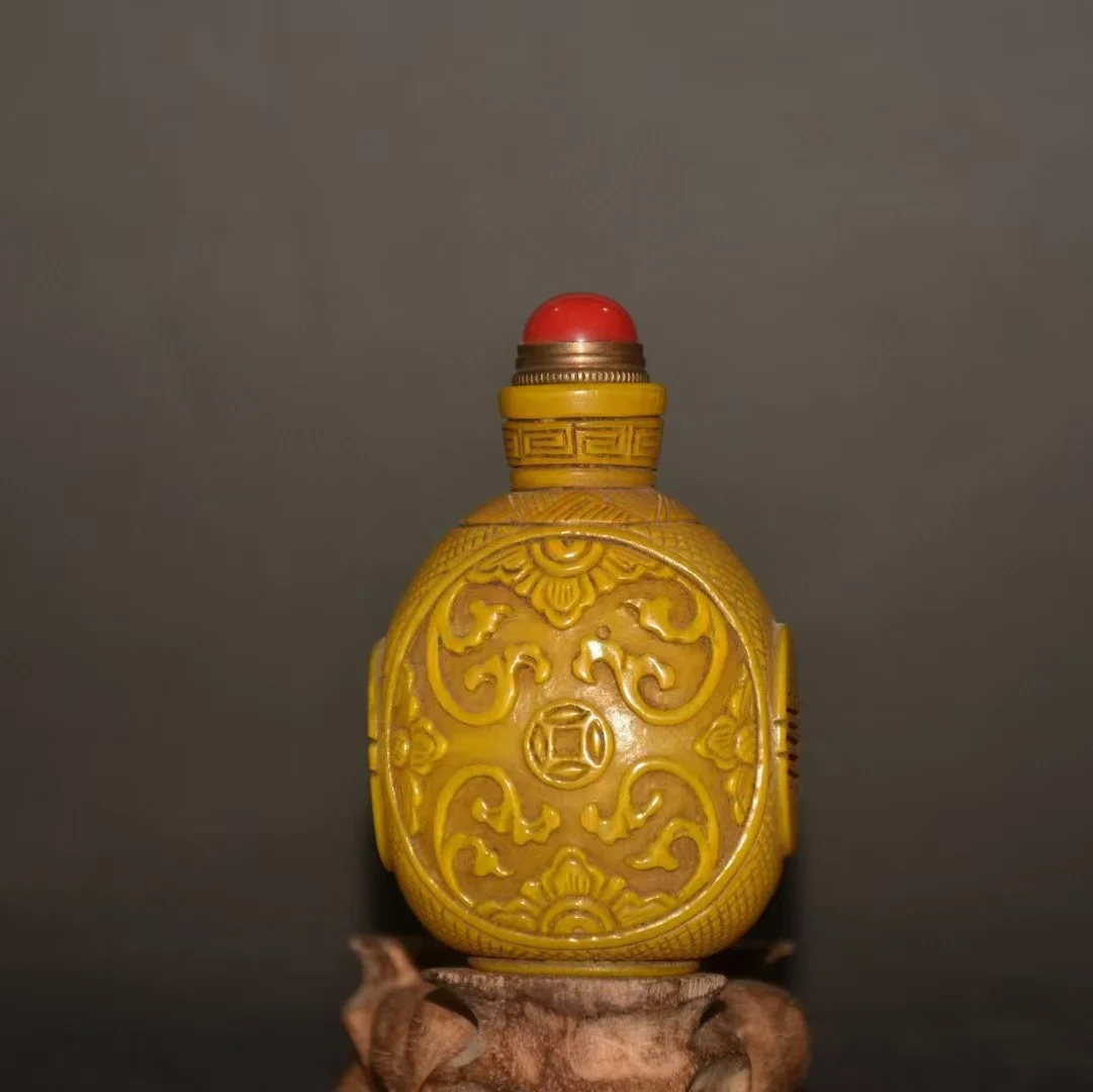 Collectable old colored glaze snuff bottle,Money,with Mark,free shipping