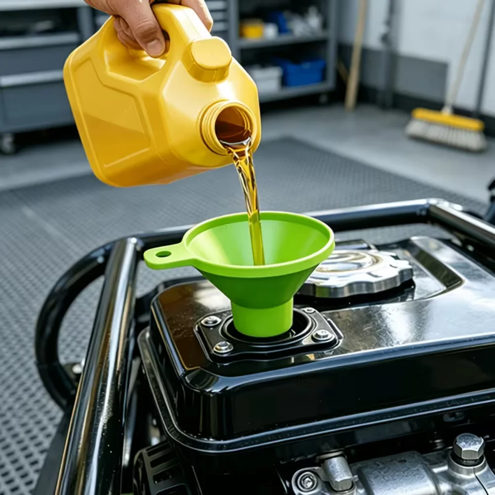 1pc Green Large Diameter Oil Funnel Machinery Large Caliber Design Avoiding Oil Spillage And Messy Leakage During Fuel