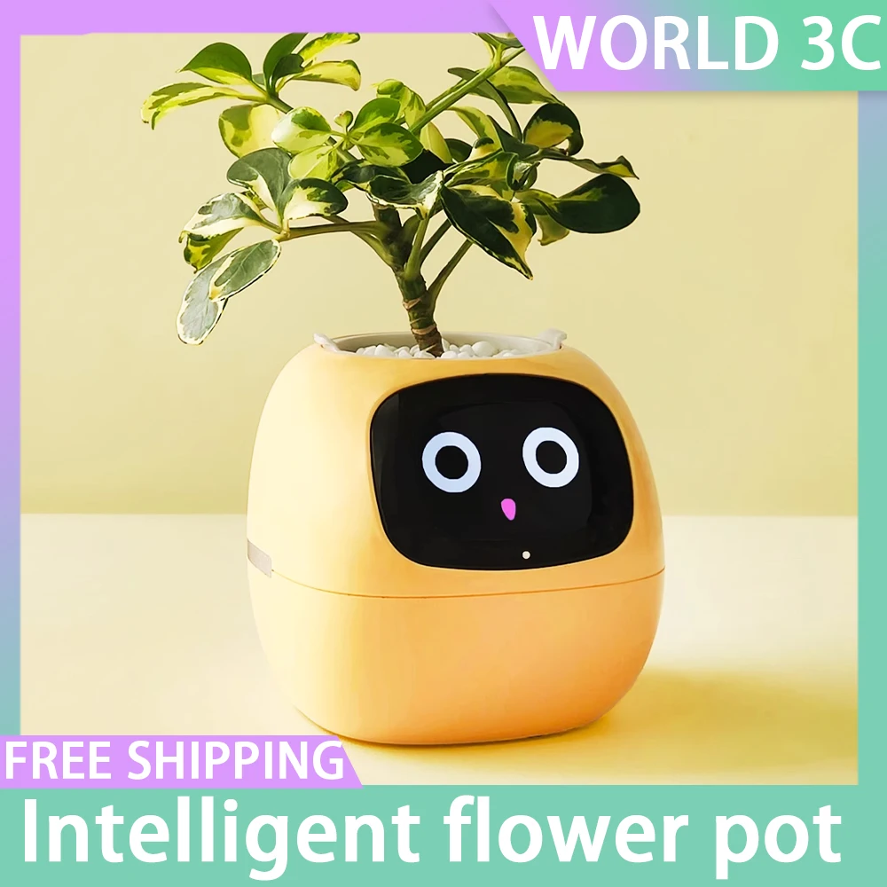 Intelligent Potted Ivy Desktop Green Plant Intelligent Cute Pet Interaction Flower Pot Cartoon Expression Plant Emotions Robot