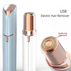 Electric Eyebrow Trimmer Mini Lipstick Shaver Painless Safety Epilator Women's Hair Remover Body Facial Neck Leg Hair Scraper