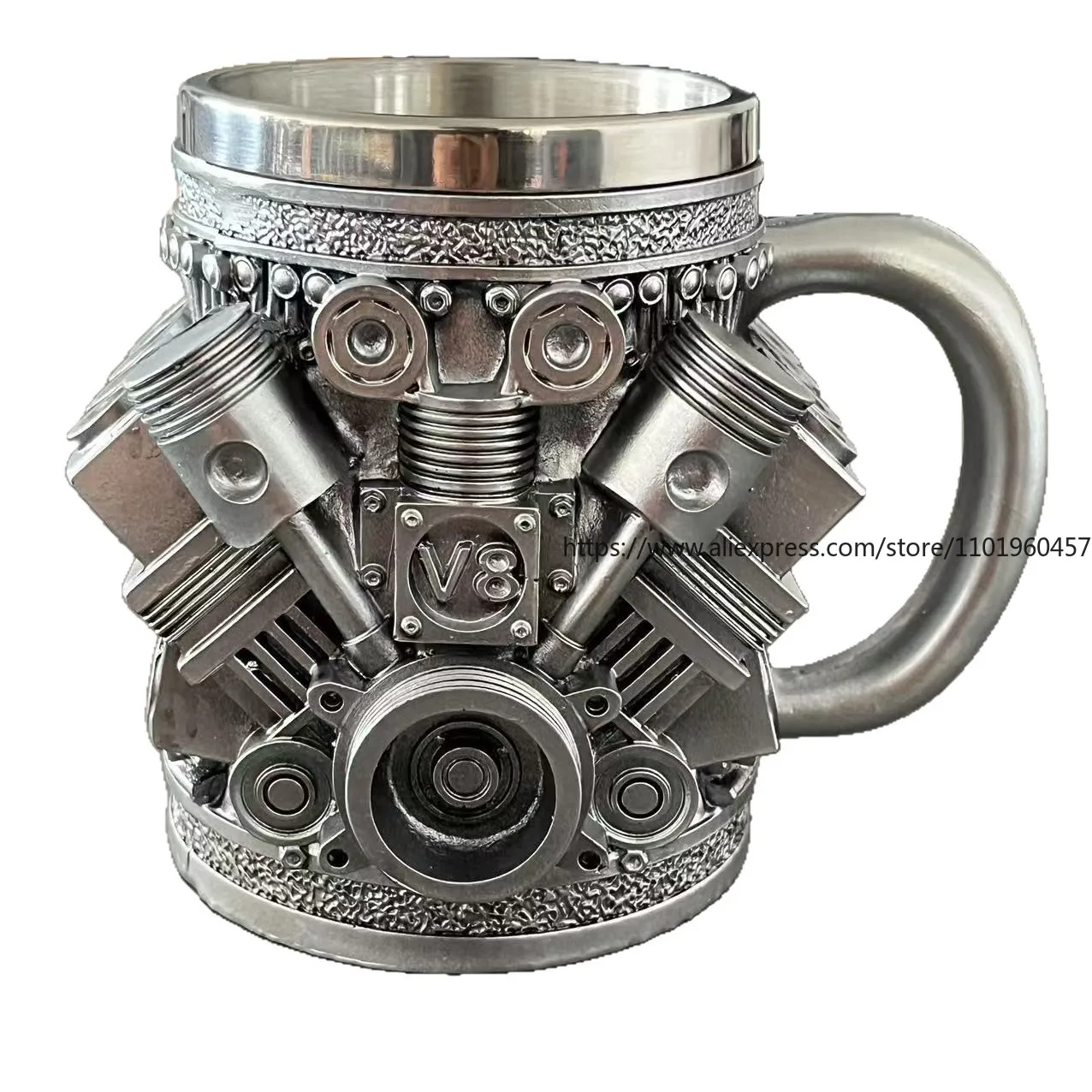 

Кружка с двигателем V8, креативная кружка с двигателем V6, дизайн из смолы, 3D