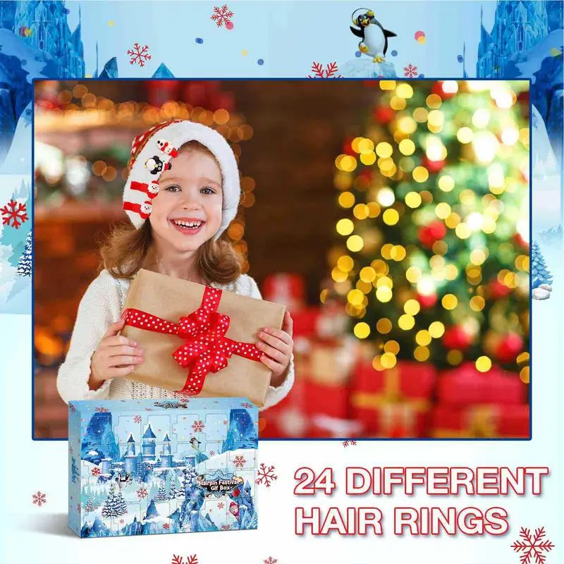 ヘアアクセサリー付きアドベントカレンダー、クリスマスをテーマにした