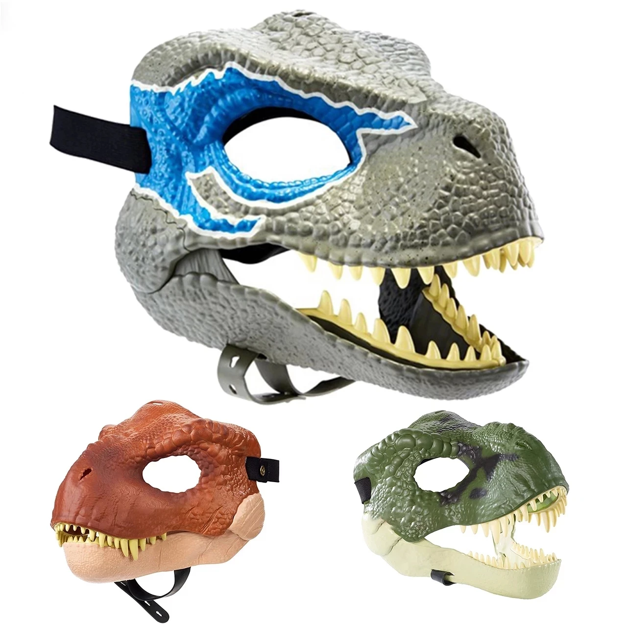 Dragon Dinosaur Jaw Mask Open Mouth Latex Horror Dinosaur Headgear Dino Mask Halloween Party Cosplay Props Scared Mask